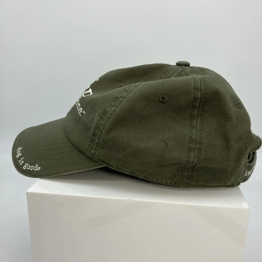Dog Is Good Never Camp Alone Strap Back Dad Hat Adjustable Cap Dog Lover Camping